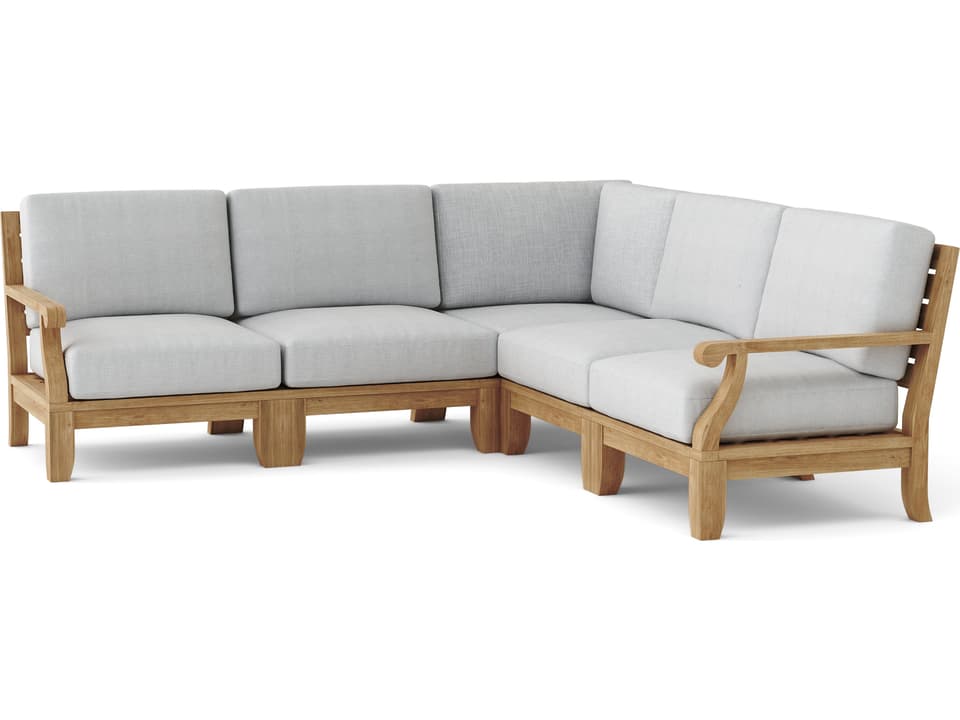 Riviera Luxe 5-Piece Modular Outdoor Sectional Sofa with Sunbrella Cushions