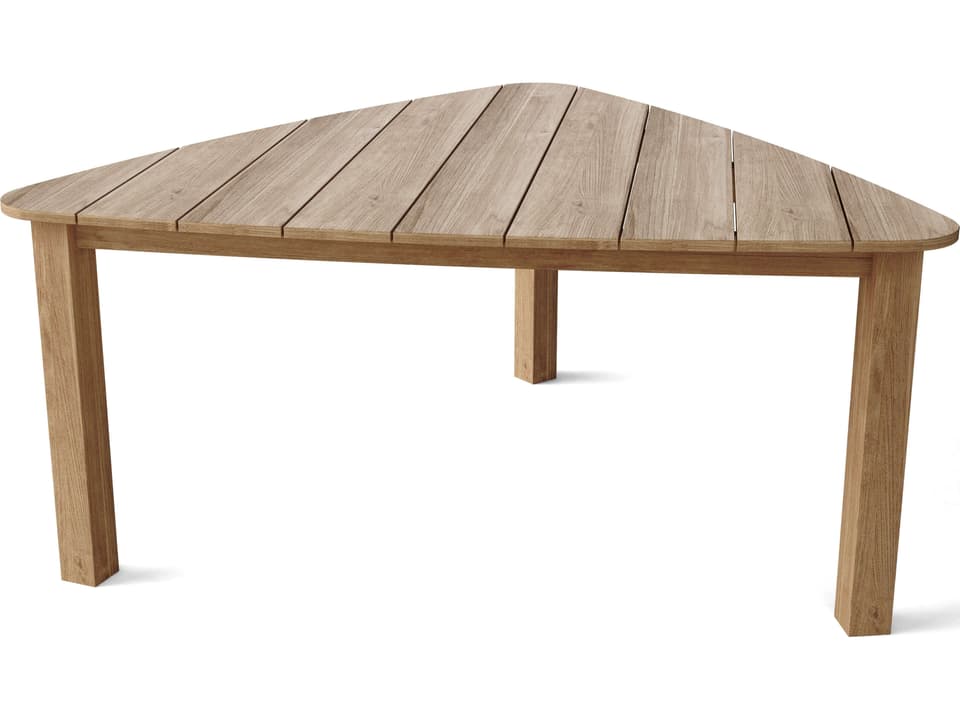 Padua Triangle Dining Table in Natural Teak Wood