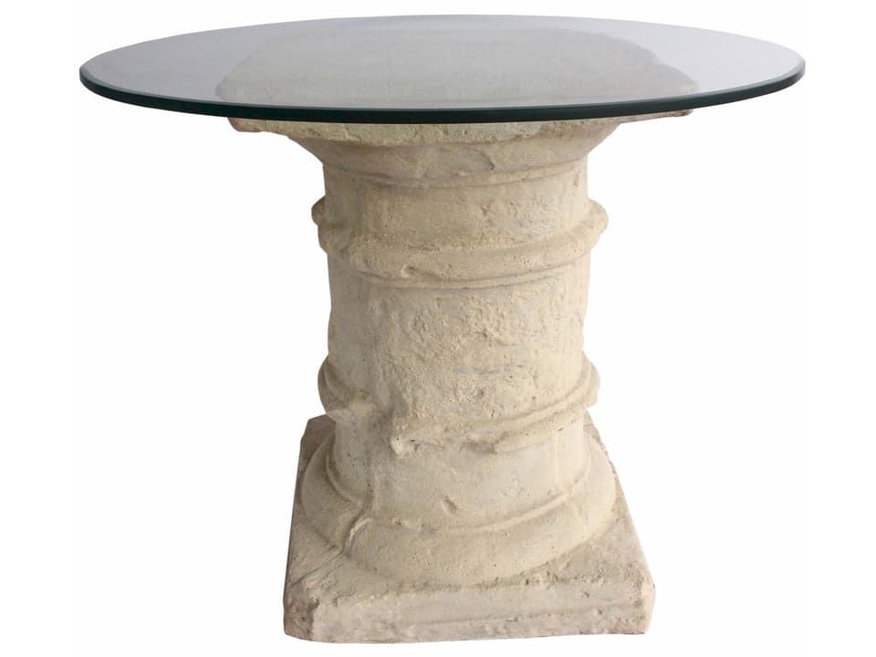 Etruscan 36-Inch Round Dining Table with Glass Top