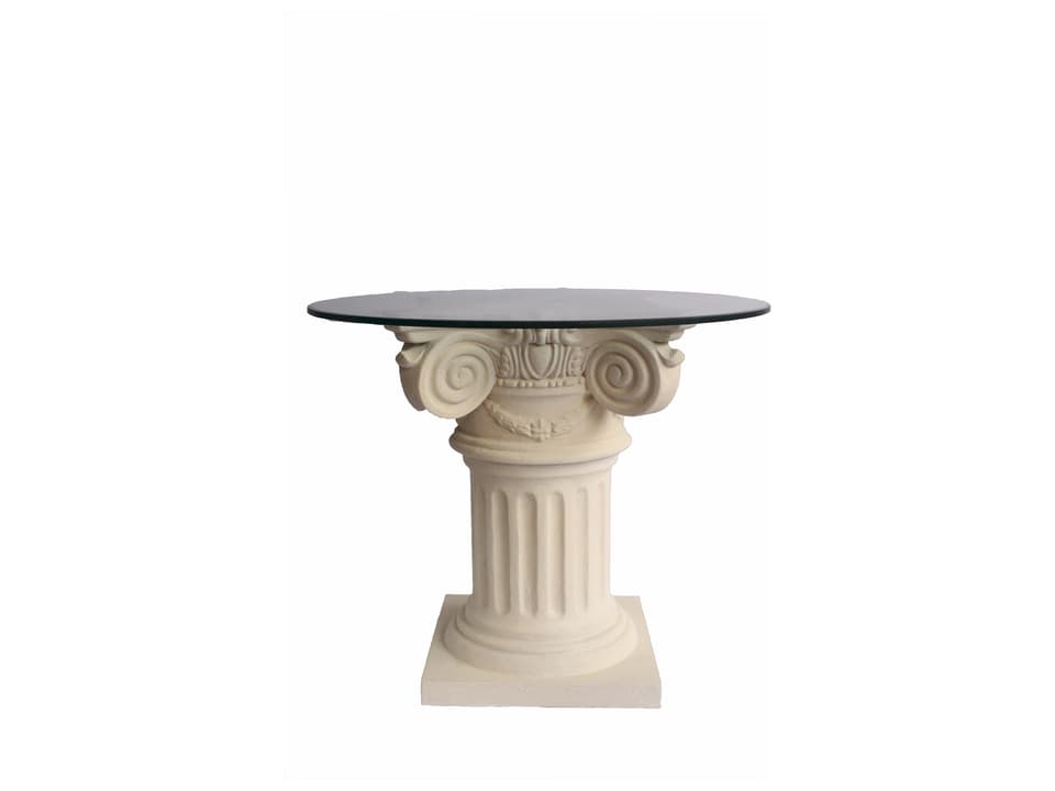 Florence 36-Inch Round Dining Table with Natural Beige Limestone Base
