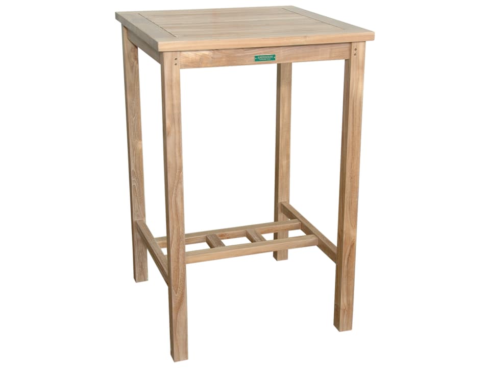 Avalon 27-Inch Square Bar Table in Natural Teak