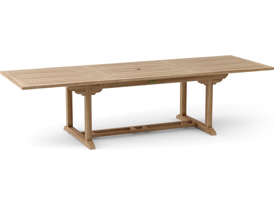Bahama 10-Foot Rectangular Extension Dining Table in Natural Teak