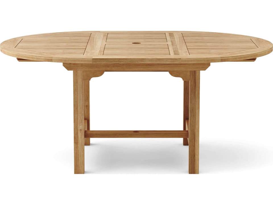 Bahama 67-Inch Oval Extension Dining Table in Natural Teak