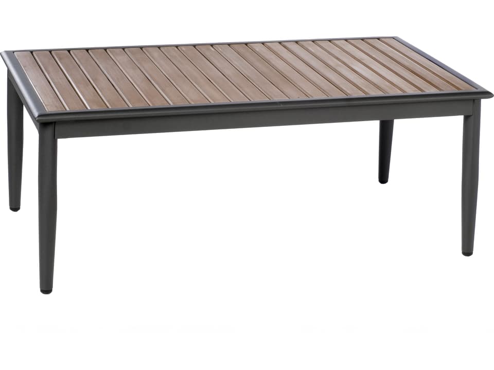 Oden Rectangle Aluminum Polywood Outdoor Coffee Table Sticks and Stones