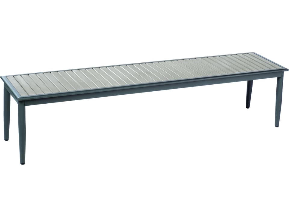 Genevieve 72-Inch Polywood Aluminum Outdoor Dining Bench in Dark Grey