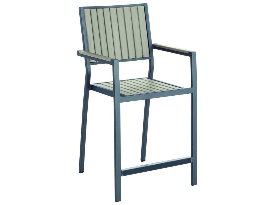 Genevieve Dark Grey Aluminum and Polywood Bar Stool