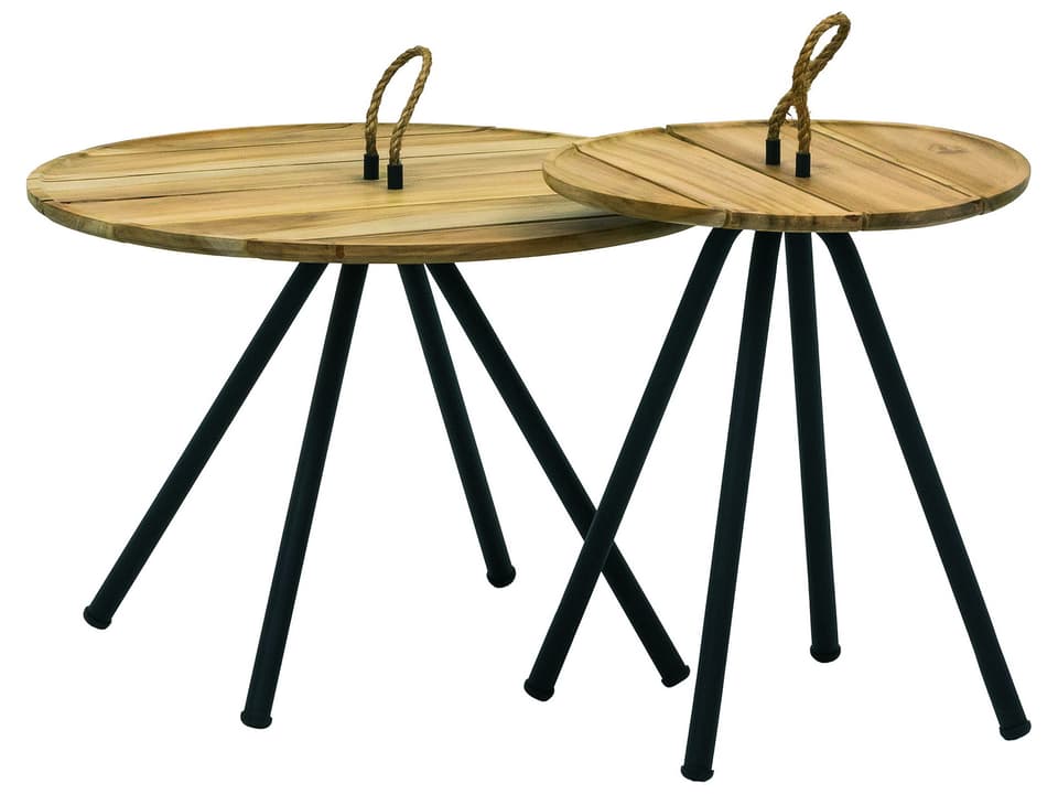 Elle Natural Aluminum Round Patio Coffee Tables