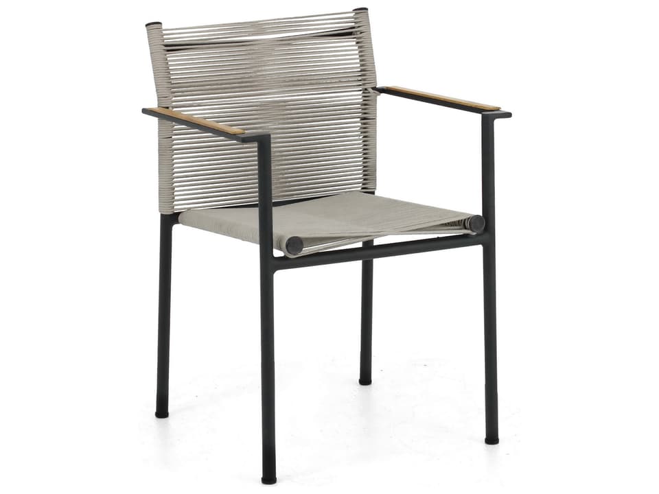 Jakarta Taupe Wicker Outdoor Dining Arm Chair