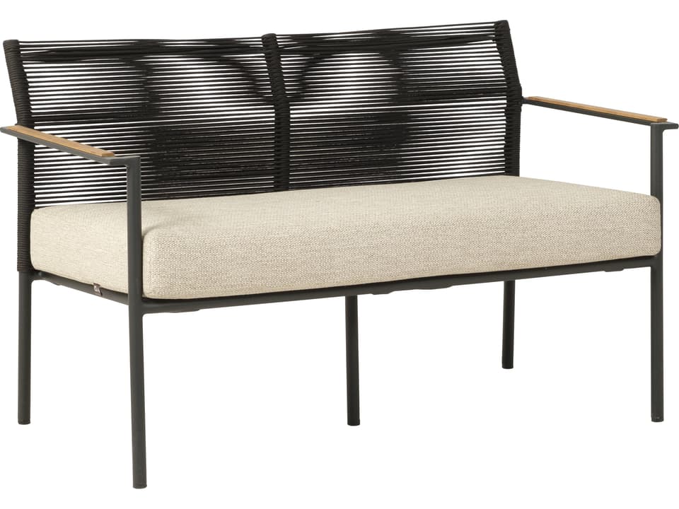 Jakarta Black Aluminum Outdoor Loveseat