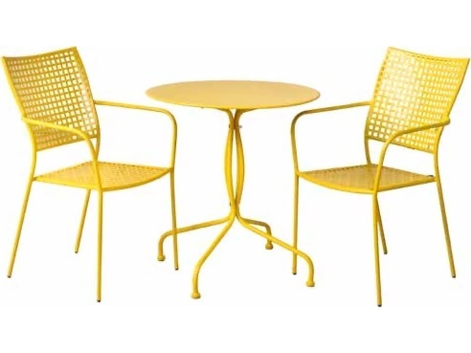Canary Yellow Wrought Iron Dining Set