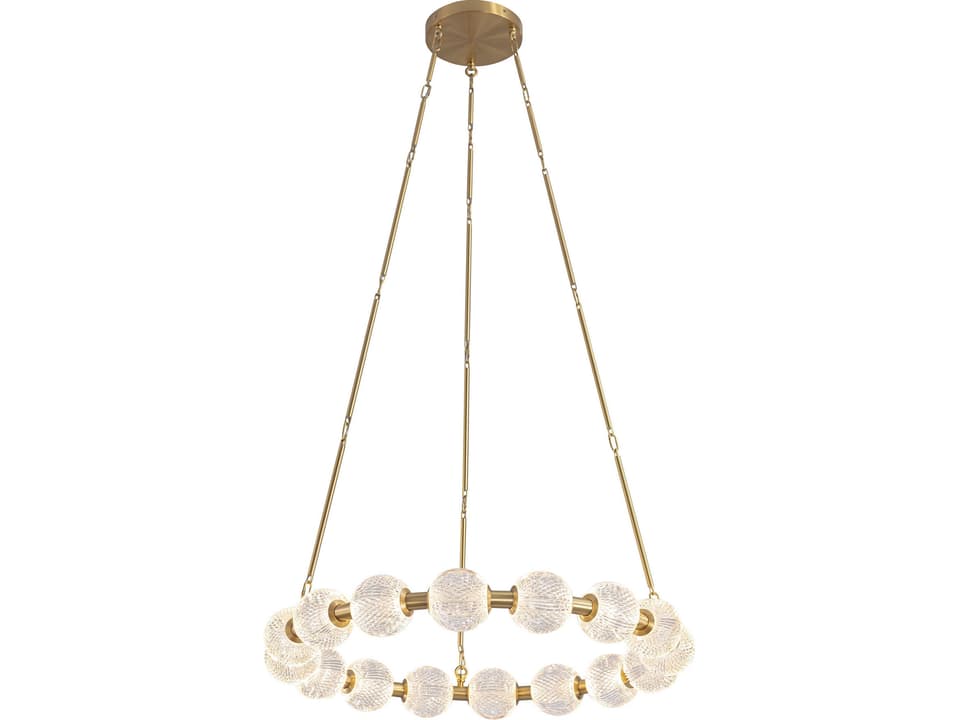 Marni LED Modern Ring Chandelier in Natural Brass