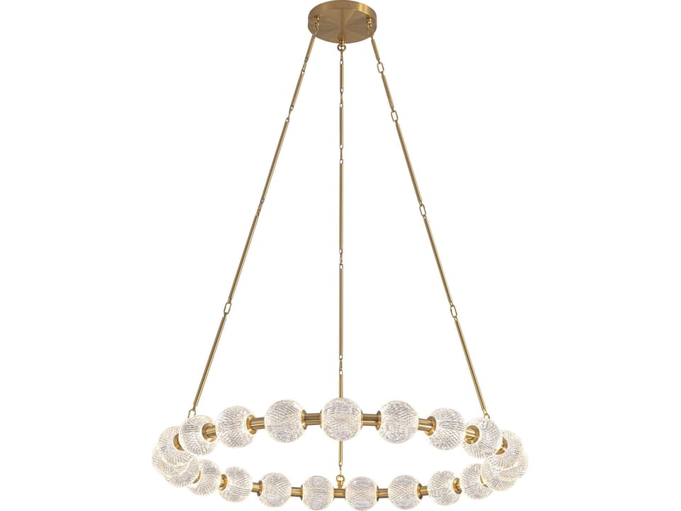 Marni 41-Inch Integrated LED Chandelier in Natural Brass