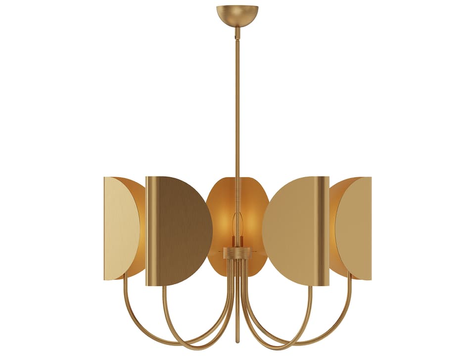 Seno 5-Light Modern Chandelier in Aged Gold Finish