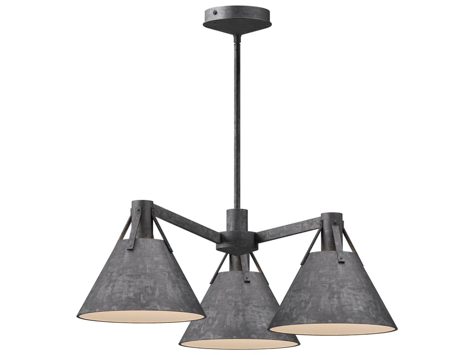 Archer 3-Light Chandelier in Steel Shade