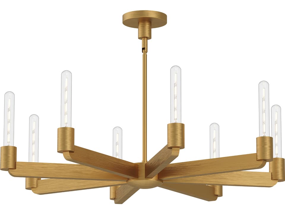 Claire 8-Light Chandelier Aged Gold with T10 Bulbs