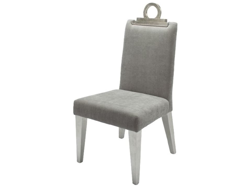 Silver Upholstered Armless Dining Chair