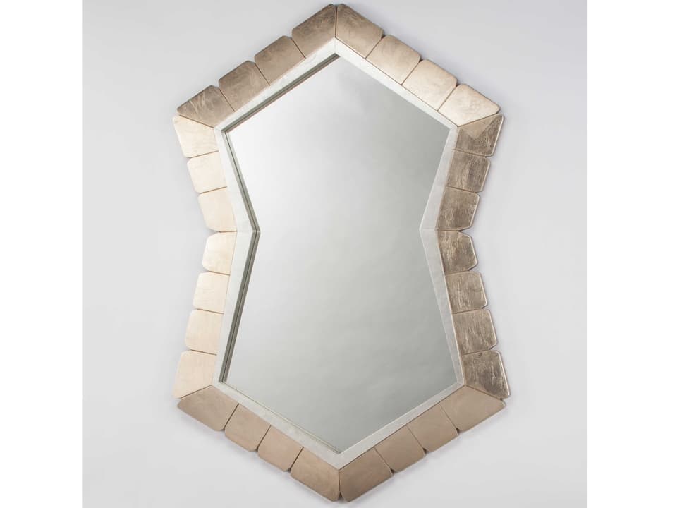 Champagne Silver Wall Mirror Handpainted Frame