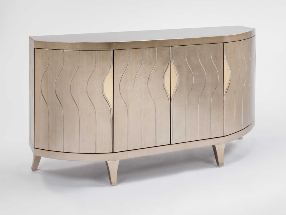 68" Wide Soft Goldleaf Accent Chest