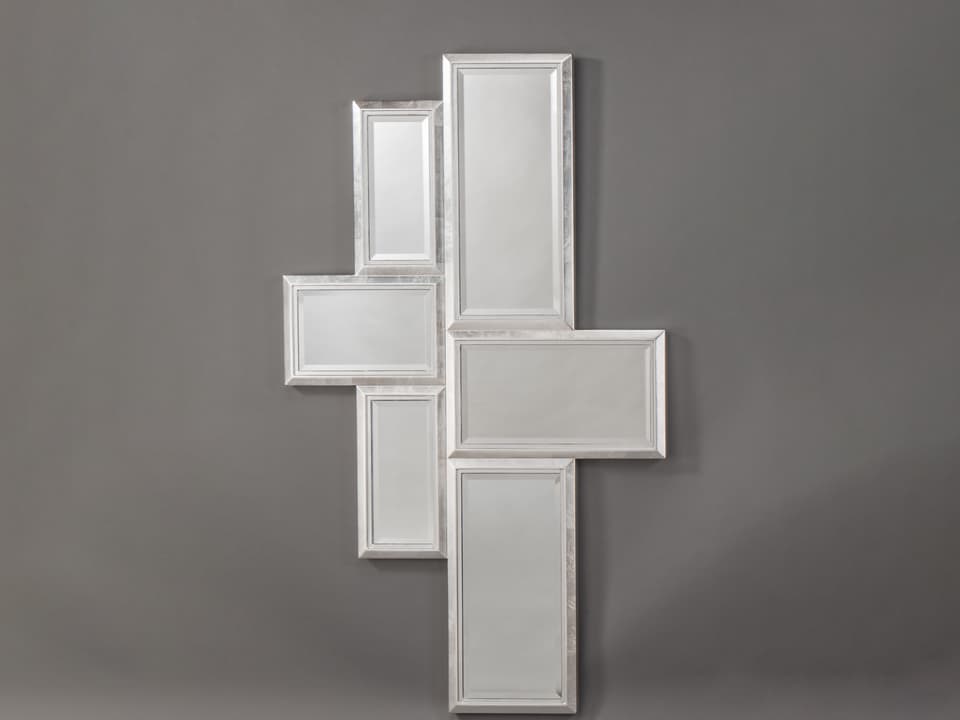 Silverleaf Rectangular Wall Mirror Handpainted Finish
