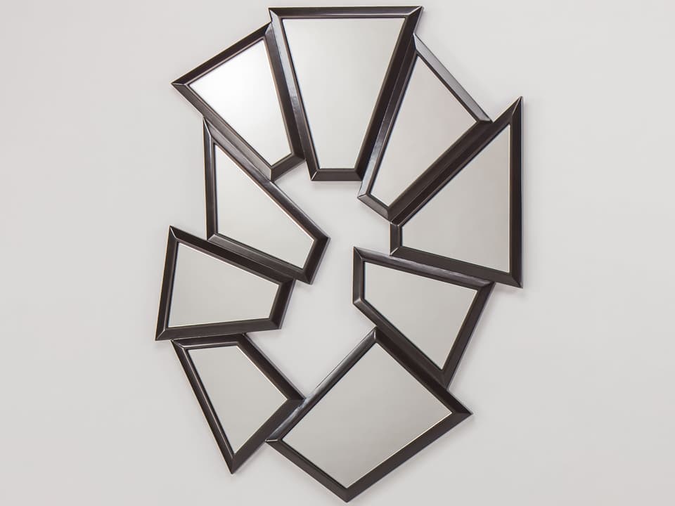 Dark Chocolate Wood Mirror 50 x 40 Inches Handpainted