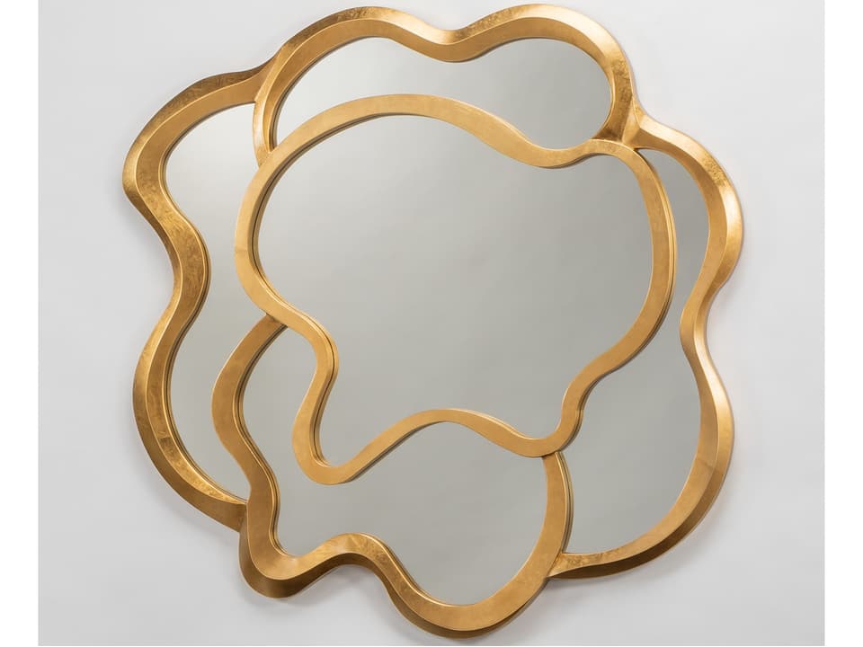 Goldleaf Square Wall Mirror Handpainted Gold Finish