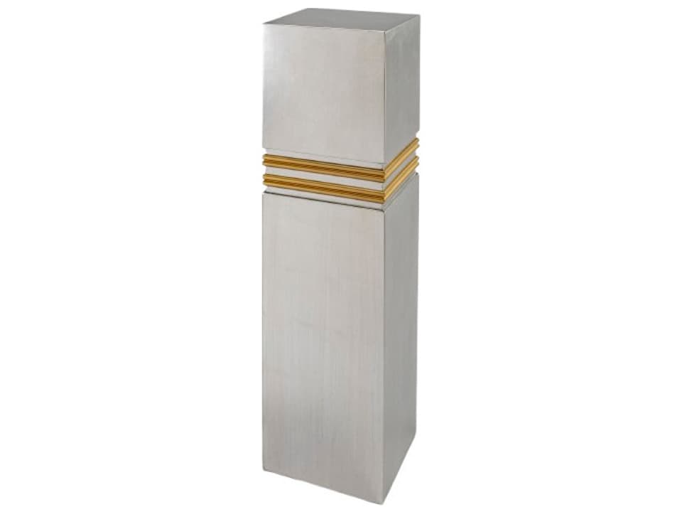 Square Wood Silver End Table