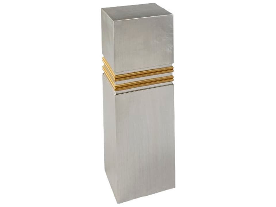 Square Wood Silver End Table