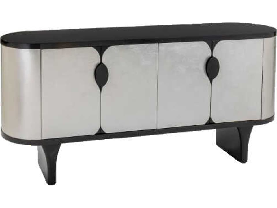 72" Silverleaf Black Top Sideboard