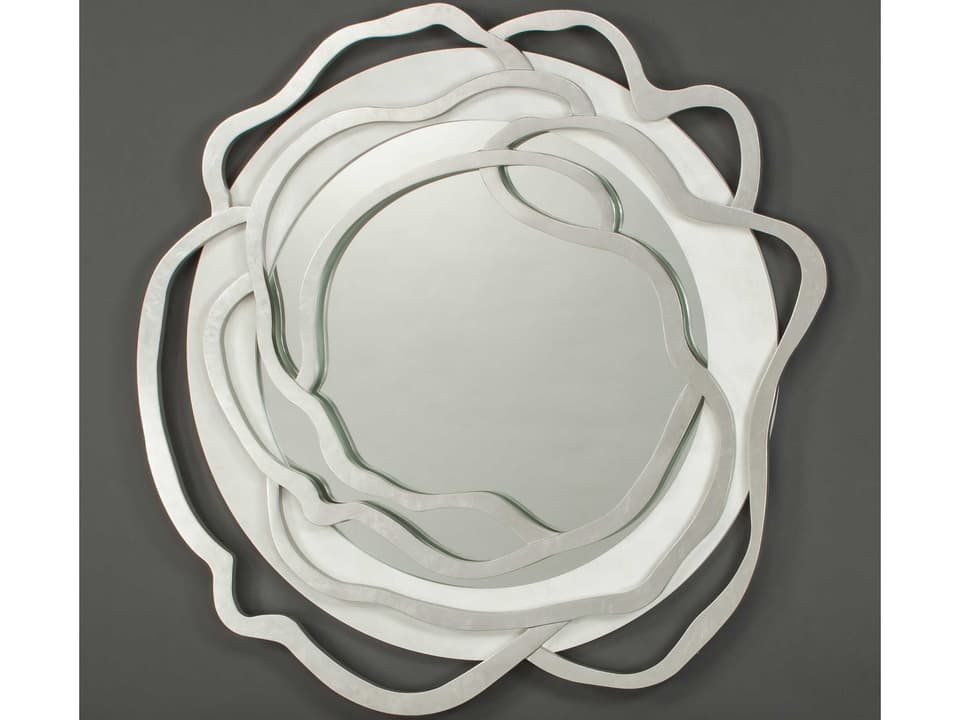Frosty White Silver Handpainted Wall Mirror