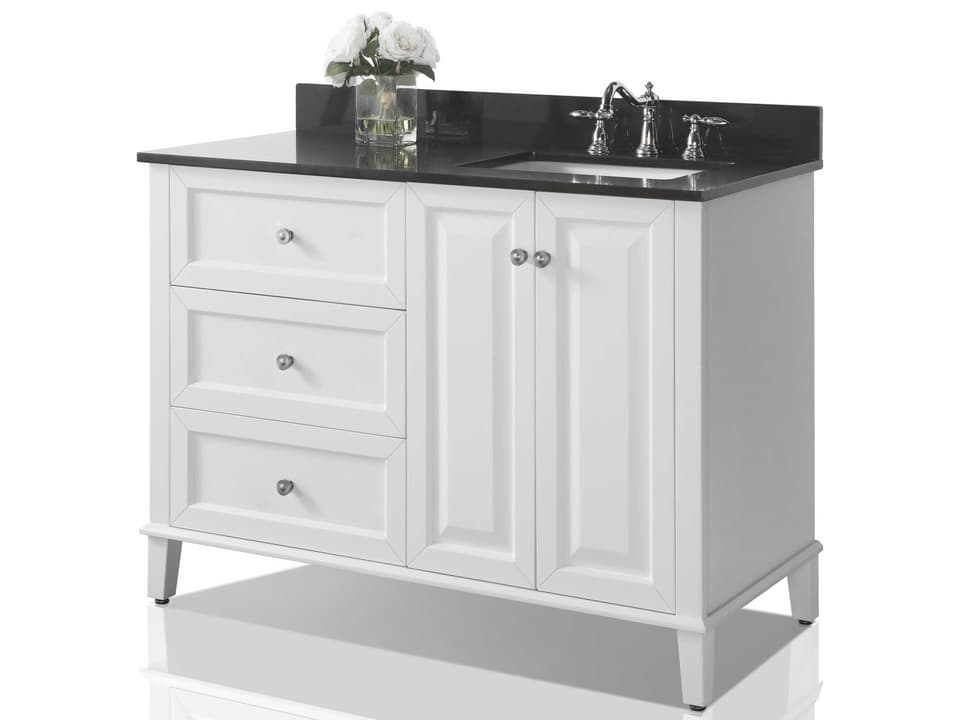 Hannah 48 Inch Right Basin Bathroom Vanity in White