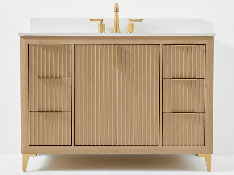 Turlington 48 Inch Bathroom Vanity in Oak