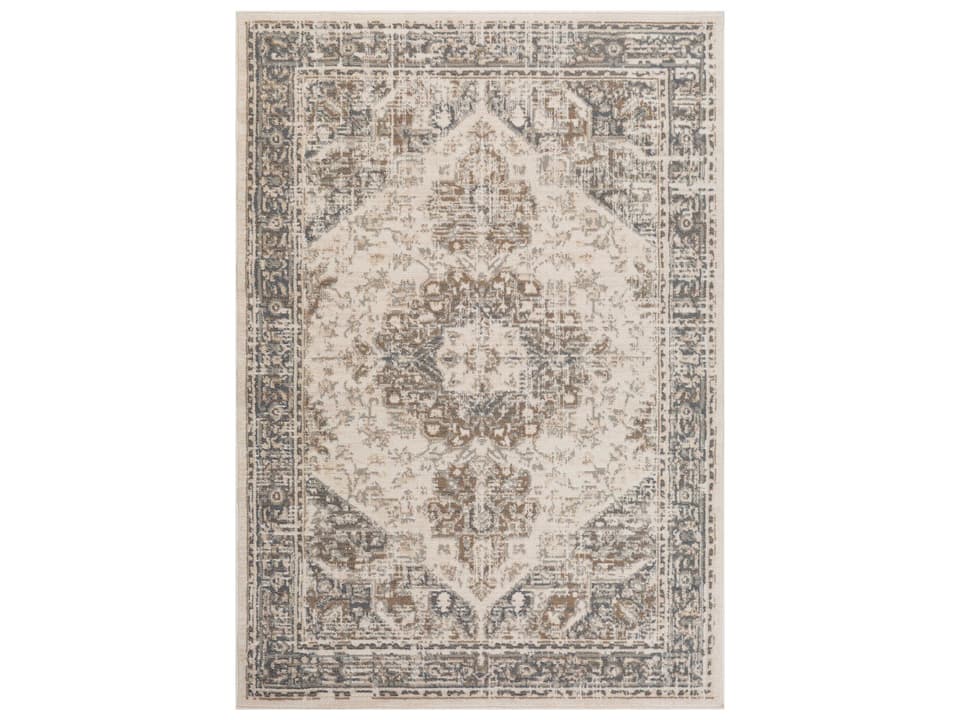 Alpine ALP-11 Power-Loomed Area Rug in Light Beige
