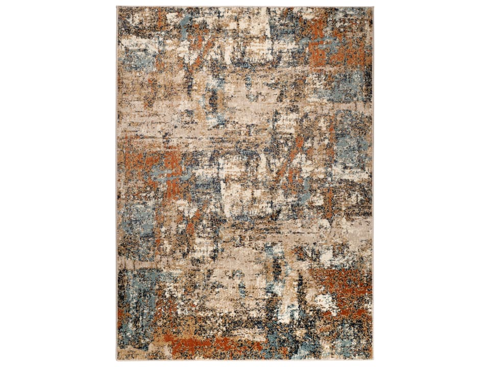 Allure Collection Contemporary Area Rug in Beige Rust