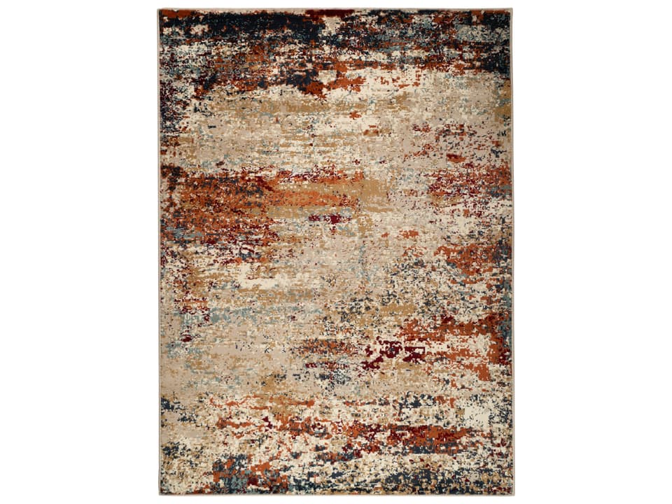 Allure Rectangle Area Rug Modern Abstract Ivory Orange