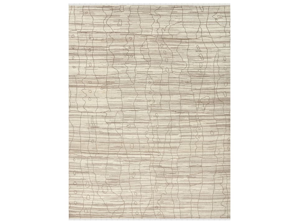 Anna 2'6" x 8' Hand-Knotted Wool Blend Runner Rug in Beige
