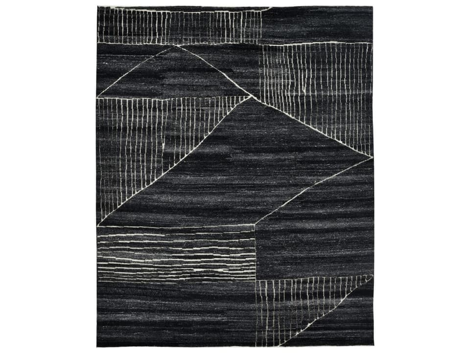 Arlington ARL-1 Hand-Knotted Wool Area Rug in Charcoal