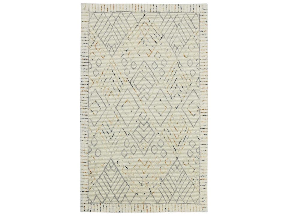 Berlin Farmhouse Hand-Hooked Wool Area Rug in Ivory