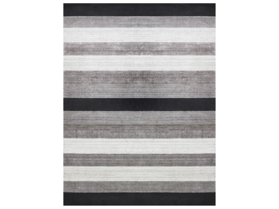 Blend BLN-15 Charcoal Hand-Woven Wool and Viscose Area Rug