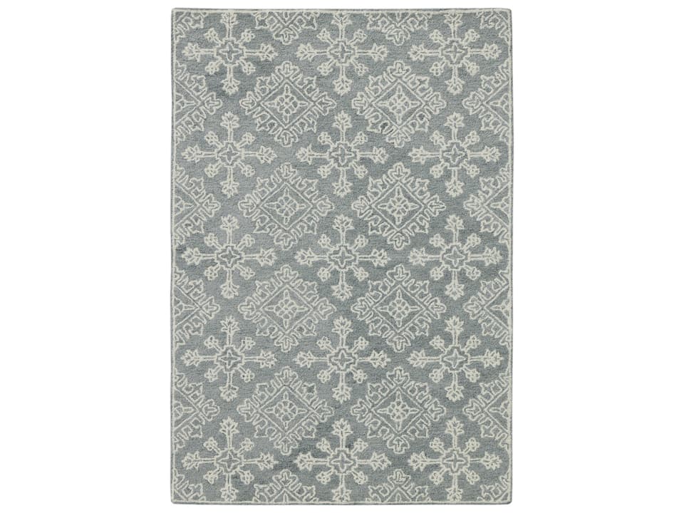 Boston Hand-Tufted Geometric Area Rug in Neutral Wool