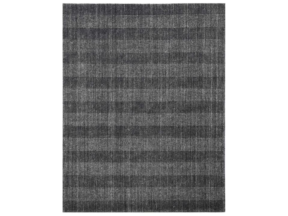 Brooklyn BRK-5 Hand-Woven Wool Blend Area Rug in Charcoal
