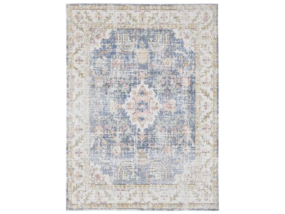 Century CEN-18 Indigo Blue Ivory Vintage Floral Area Rug