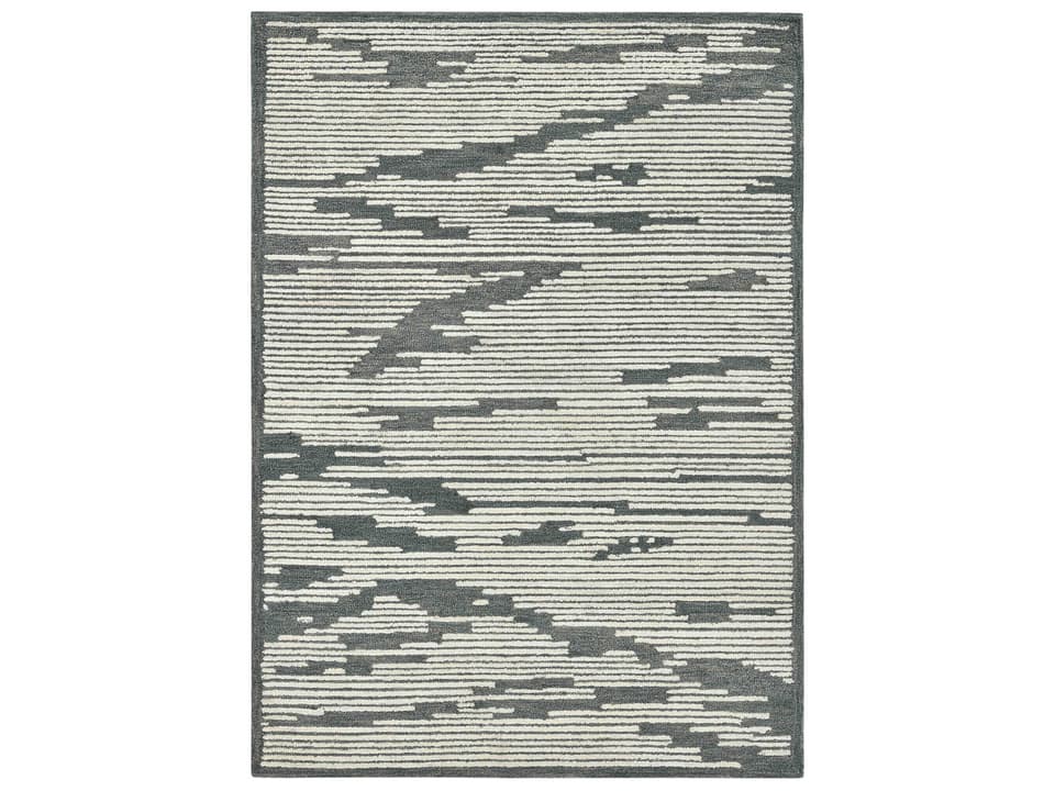 Chicago Collection Hand-Hooked New Zealand Wool Area Rug with Neutral Tones