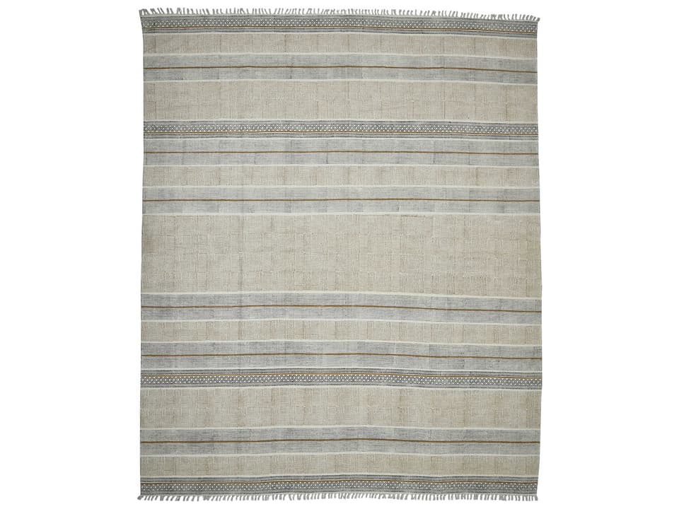 Dune Collection Hand-Woven Cotton Area Rug in Brown with Geometric Pattern