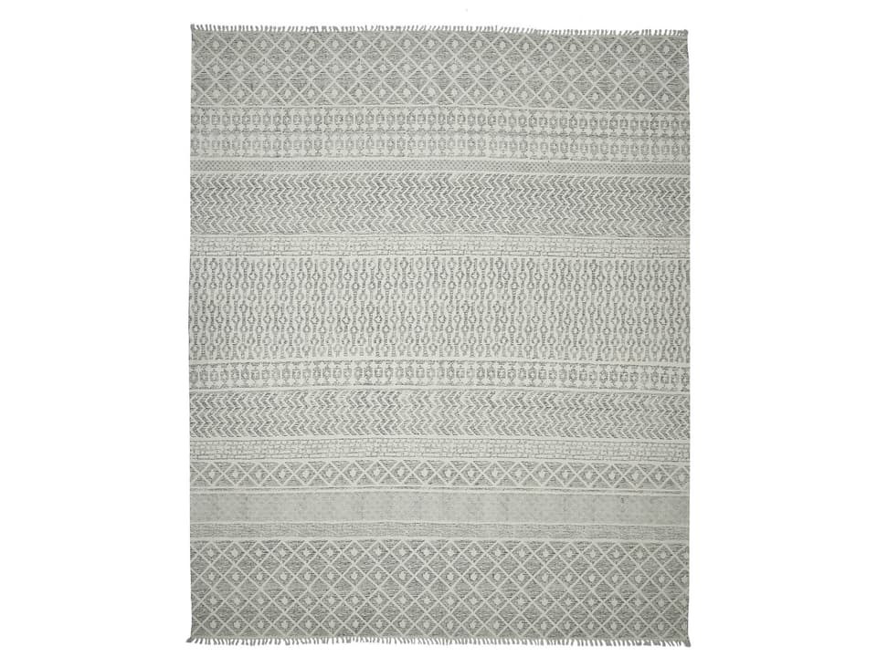 Dune Collection Flat-Weave Cotton Area Rug in Gray