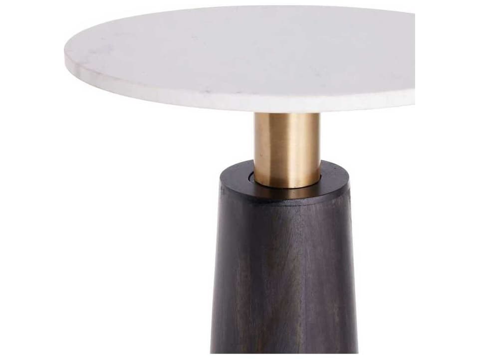 Knoxville Round Marble Antique Brass End Table