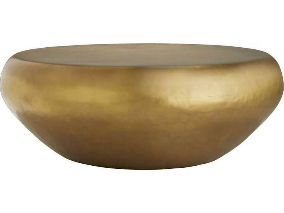 Bates Round Coffee Table in Burnt Brass Iron