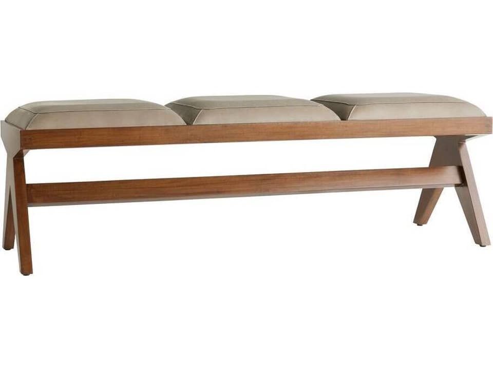 Luchesse Bench Walnut and Morel Leather
