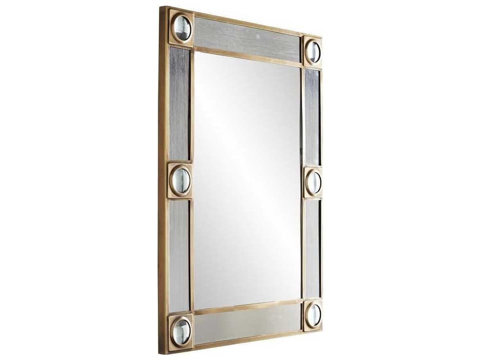 Baldwin Rectangle Wall Mirror in Antique Brass