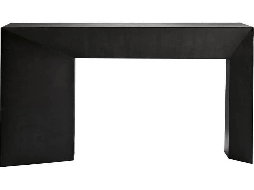 Mckinley Rectangle Console Table in Blackened Iron