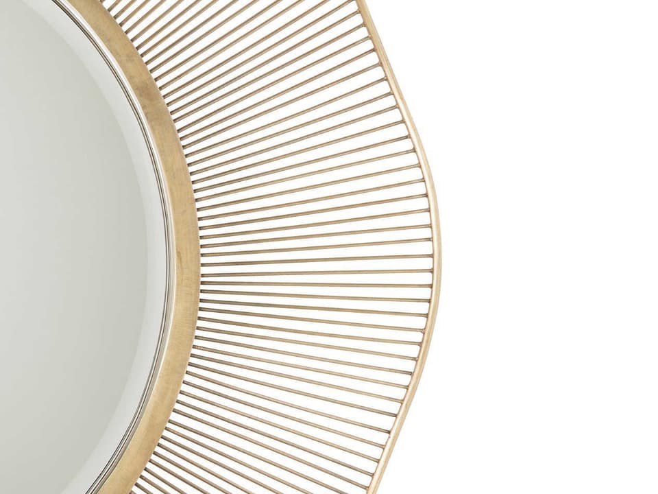Olympia Round Mirror in Antique Brass and Iron